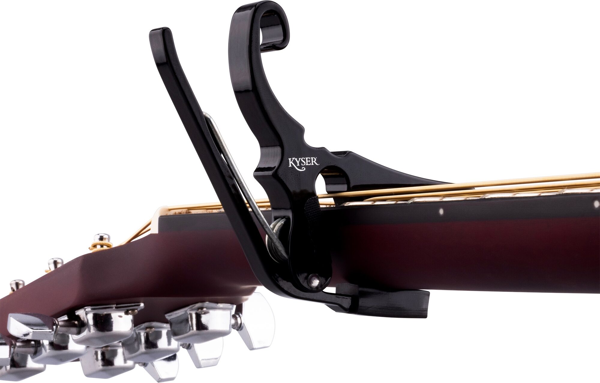 Kyser Drop D Partial Guitar Capo, Black, Action Position Back