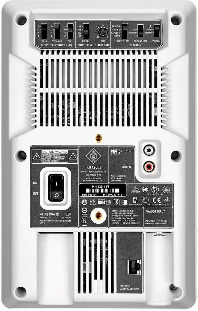 Neumann KH 120 II Powered Full-Range Studio Monitor, White, Single Speaker, Action Position Back