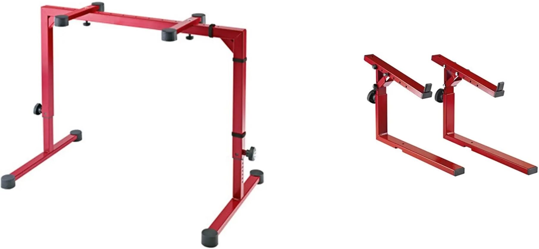 K&M 18810 Omega Keyboard Stand, Red, with 2nd Tier, Main