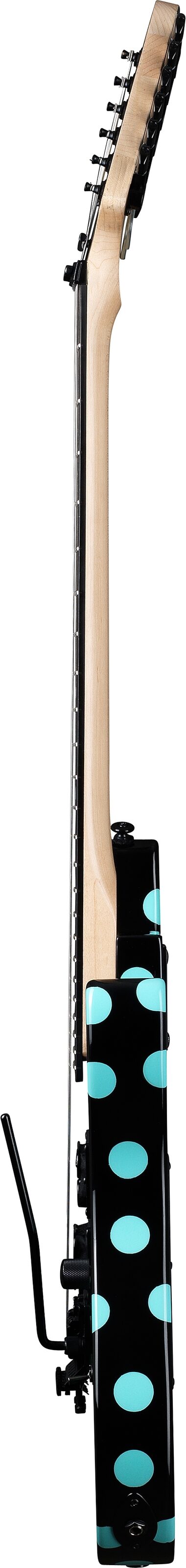 Kramer NightSwan Electric Guitar, Black with Blue Polka Dots, Custom Graphics, Open Box (Good), Action Position Back
