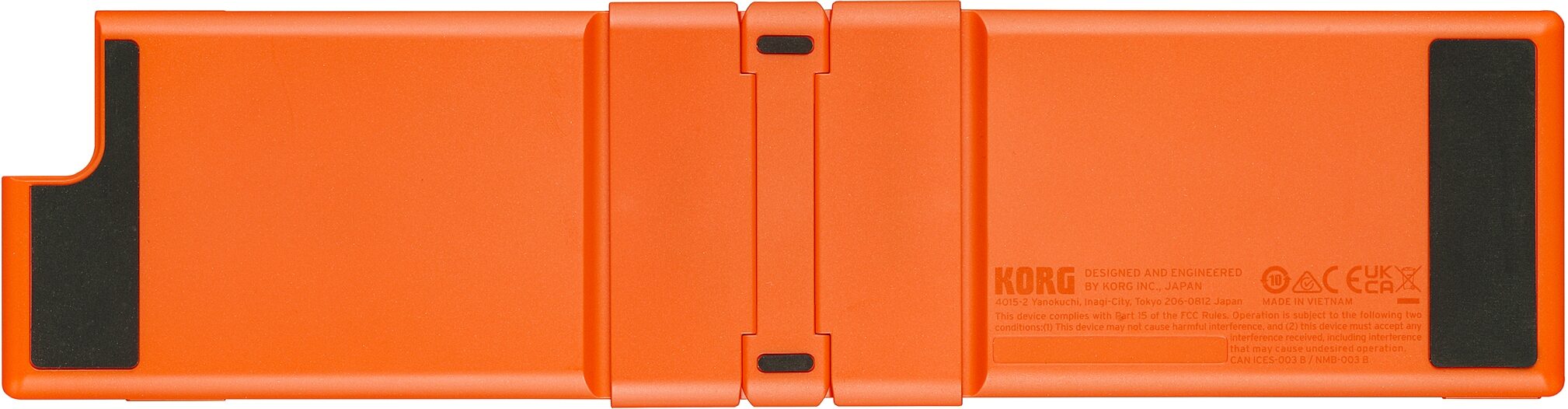 Korg Nanokey Fold USB MIDI keyboard, Lava Orange, Action Position Back