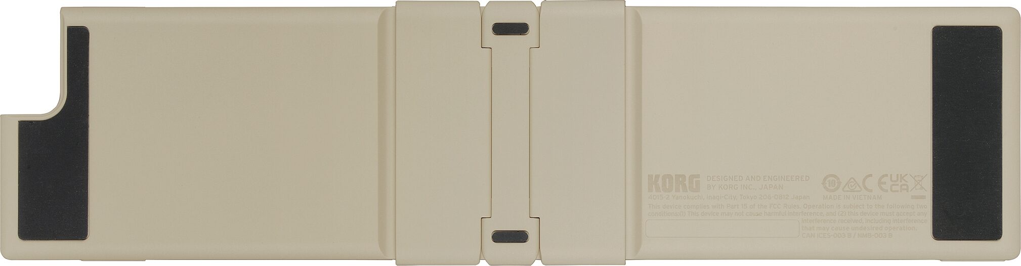 Korg Nanokey Fold USB MIDI keyboard, Sand Beige, Action Position Back
