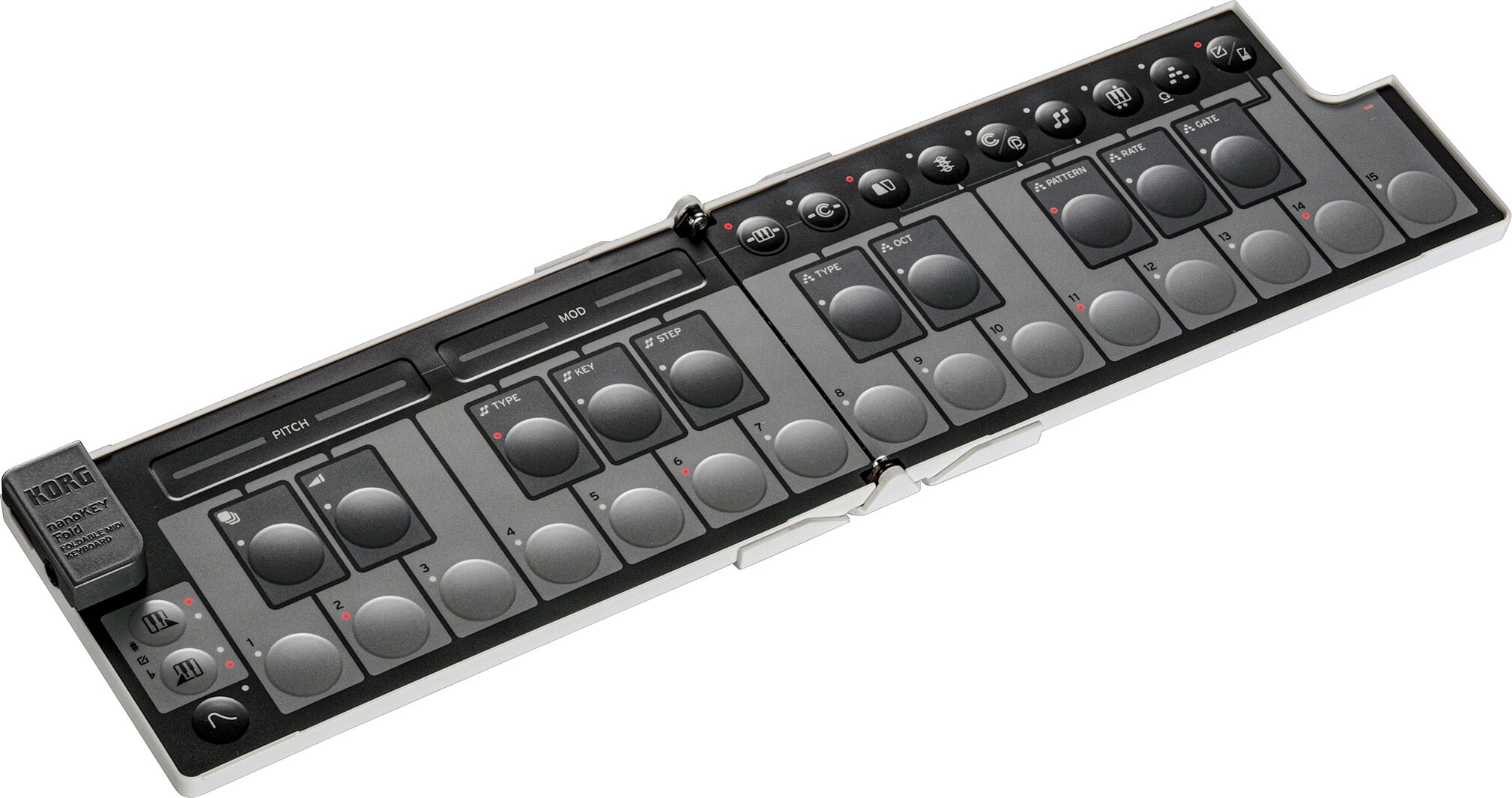 Korg Nanokey Fold USB MIDI keyboard, White, Open Box (Very Good), Action Position Back