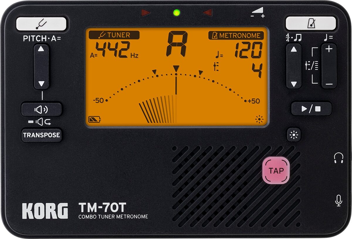 Korg TM70T Tuner Metronome, Black, Action Position Front