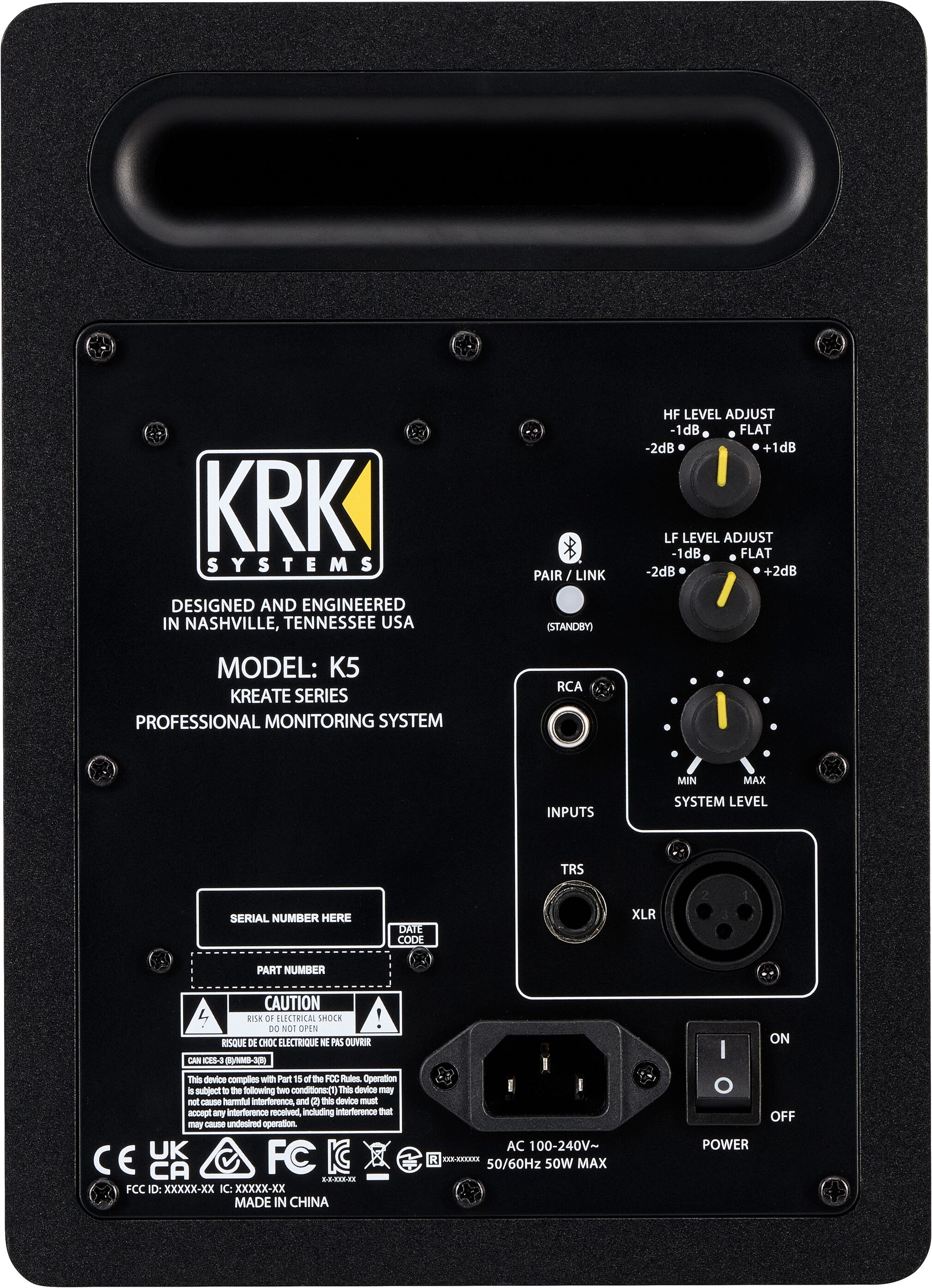 KRK Kreate 5 Powered Studio Monitor, Single Speaker, Action Position Back
