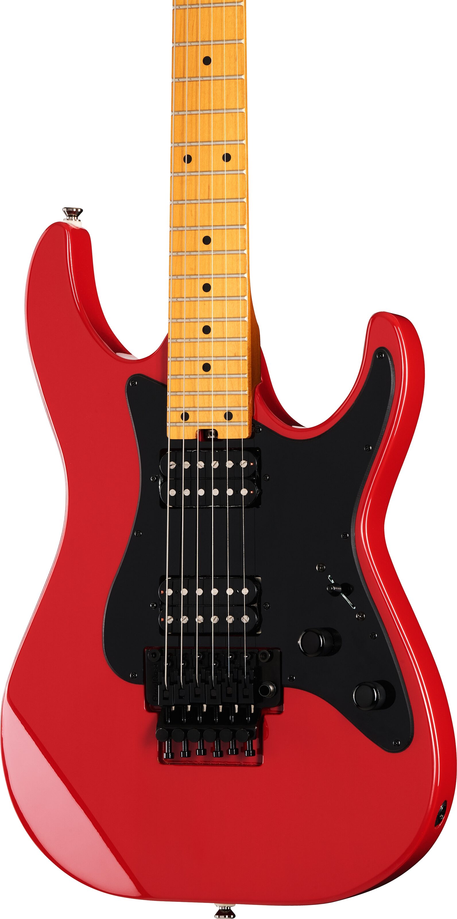 Kramer Volante HHFR Electric Guitar (with Gig Bag), Defender Red, Action Position Back