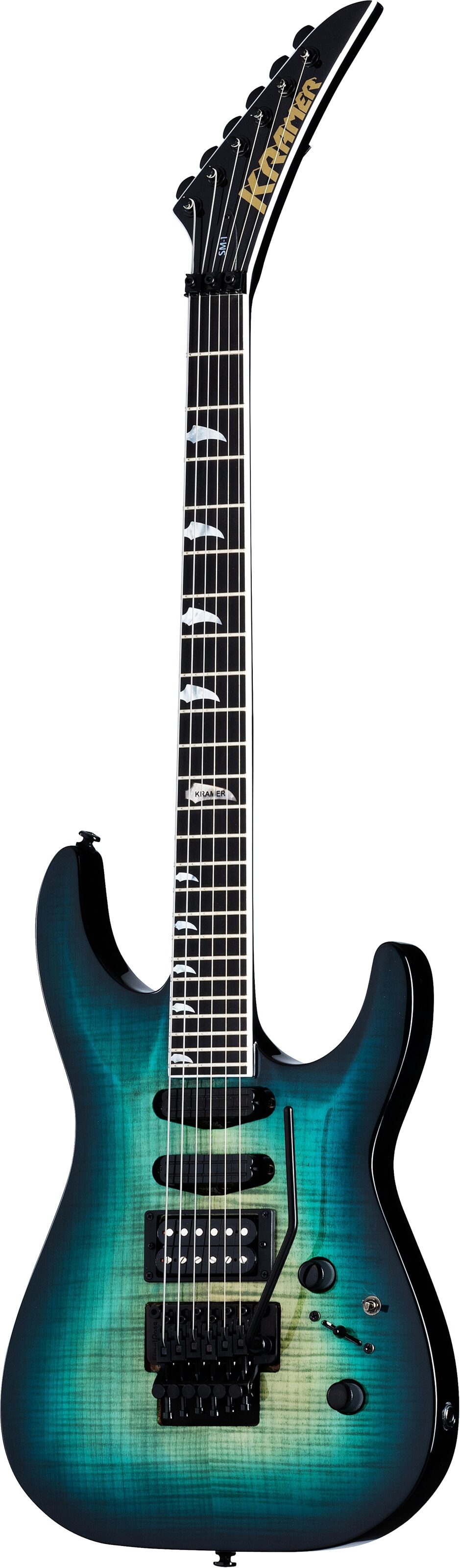 Kramer SM-1 Figured Floyd Rose Electric Guitar, Caribbean Blue, Main