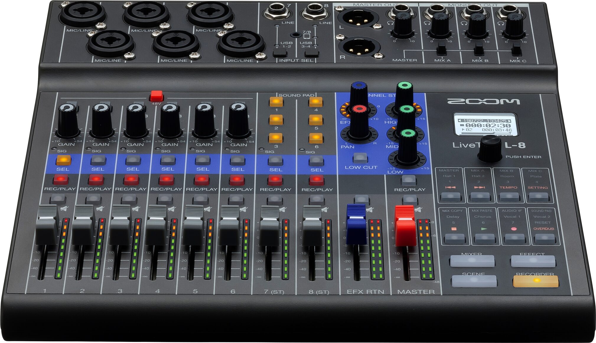 Zoom LiveTrak L-8 Digital Mixer, 8-Channel