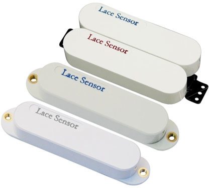 Lace Sensor Red-Blue Dually Electric Guitar Pickup Pack, White Cover