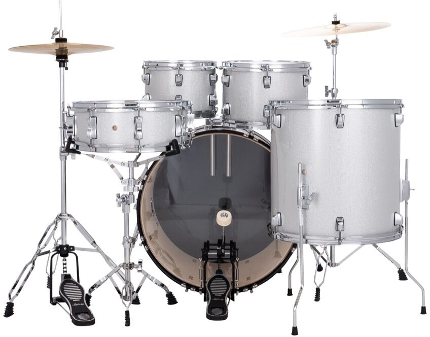 Ludwig LC195 Accent Drive Complete Drum Set, 5-Piece, Silver Sparkle, view