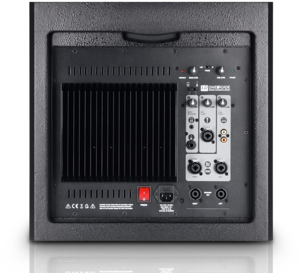 LD Systems DAVE 8 ROADIE Portable Sound System, Sub Rear