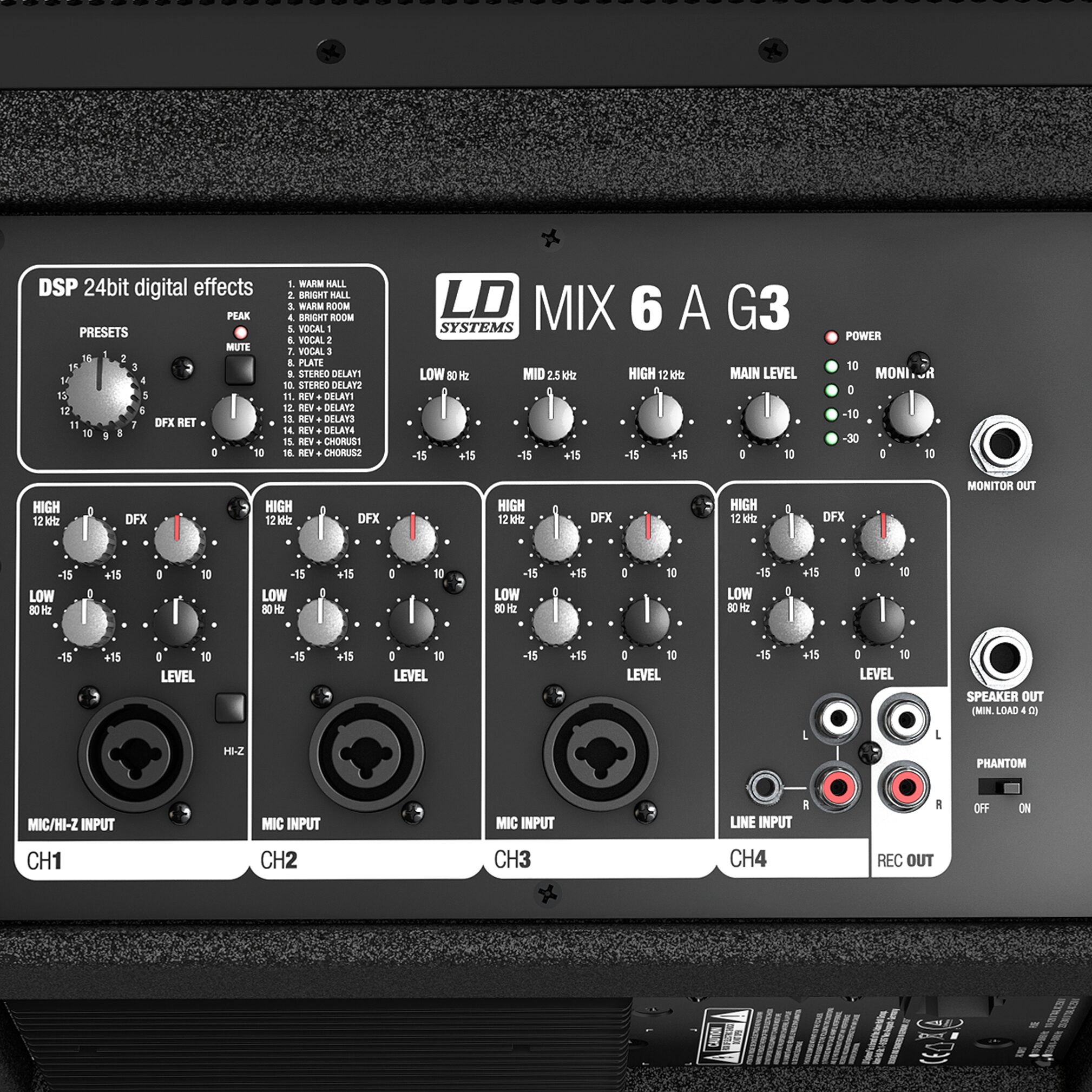 LD Systems MIX 6 A G3 Powered Portable PA System, Action Position Back