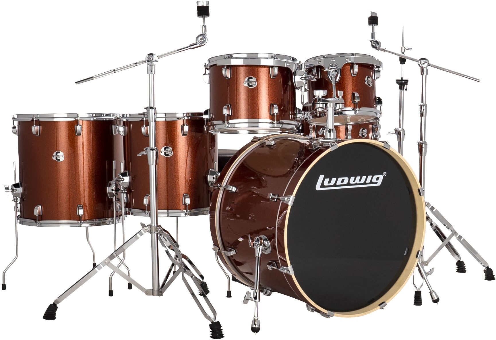 Ludwig LE622 Evolution Complete Drum Set, 6-Piece, Action Position Back