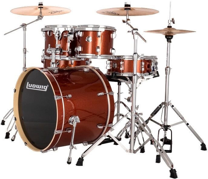 Ludwig LE622 Evolution Complete Drum Set, 6-Piece, Action Position Back