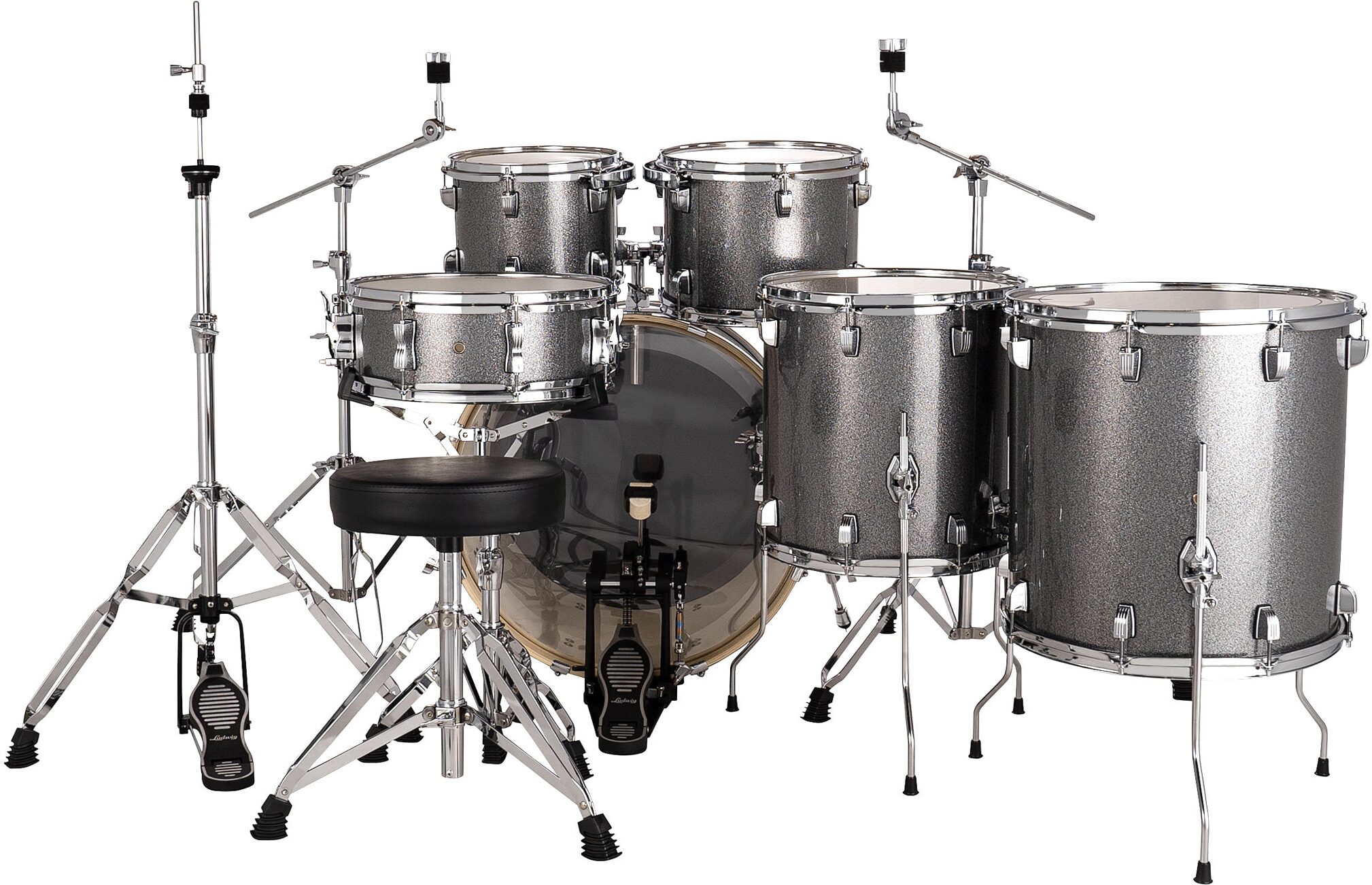 Ludwig LE622 Evolution Complete Drum Set, 6-Piece, Action Position Back