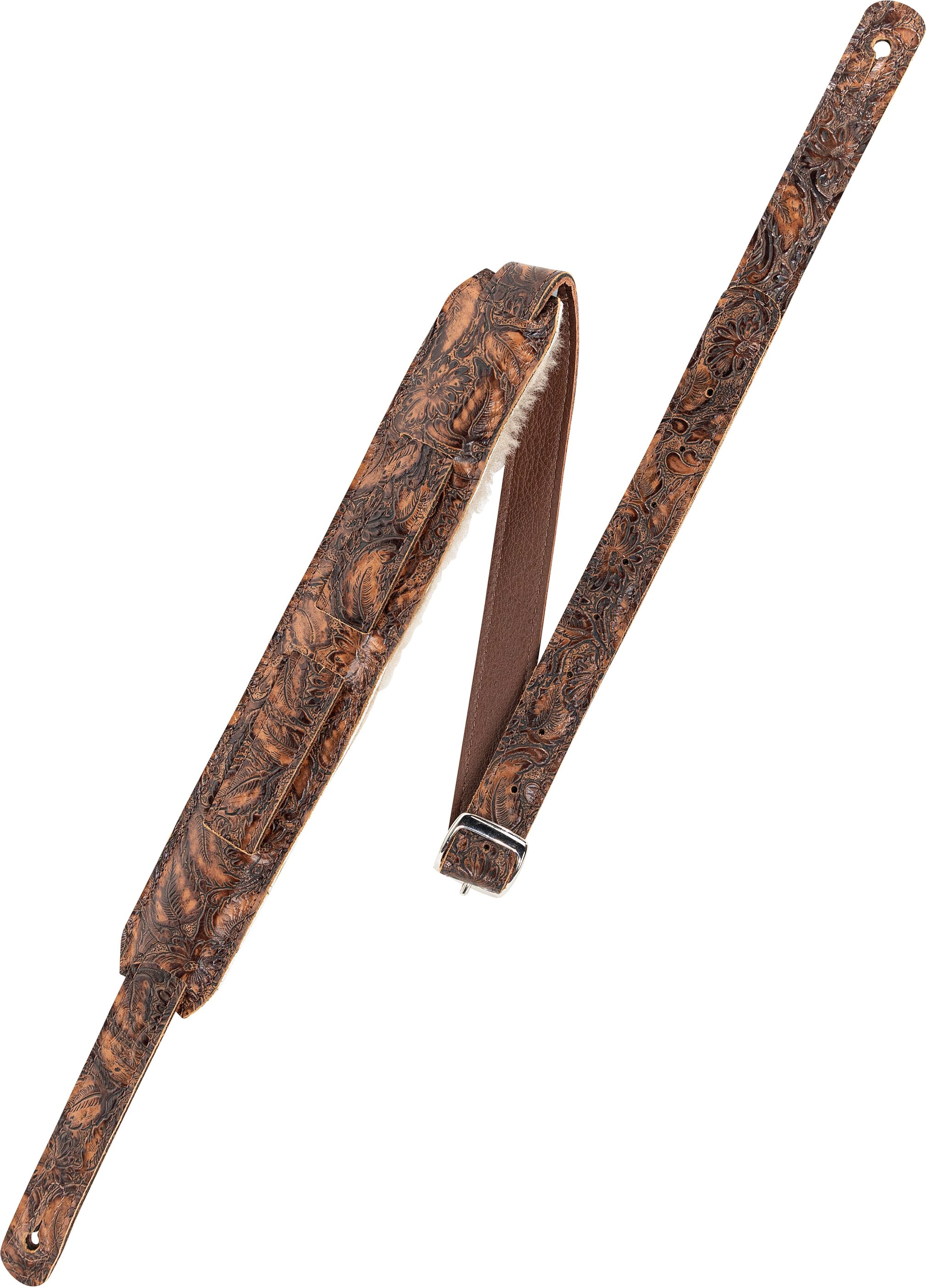 Levy's M11BGVDX The Reiner Deluxe Saddle-Style Guitar Strap, Brown, Action Position Back
