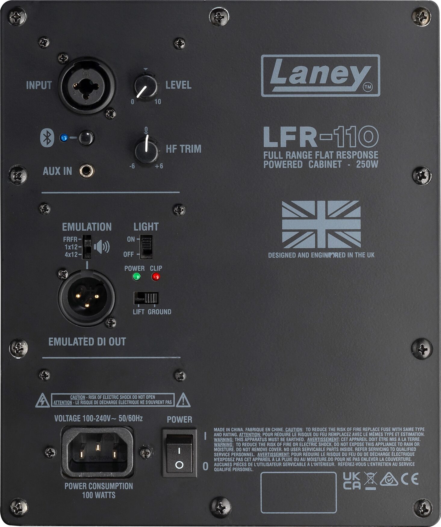 Laney LFR-110 Active Guitar Speaker Cabinet (250 Watts, 1x10"), New, Action Position Back