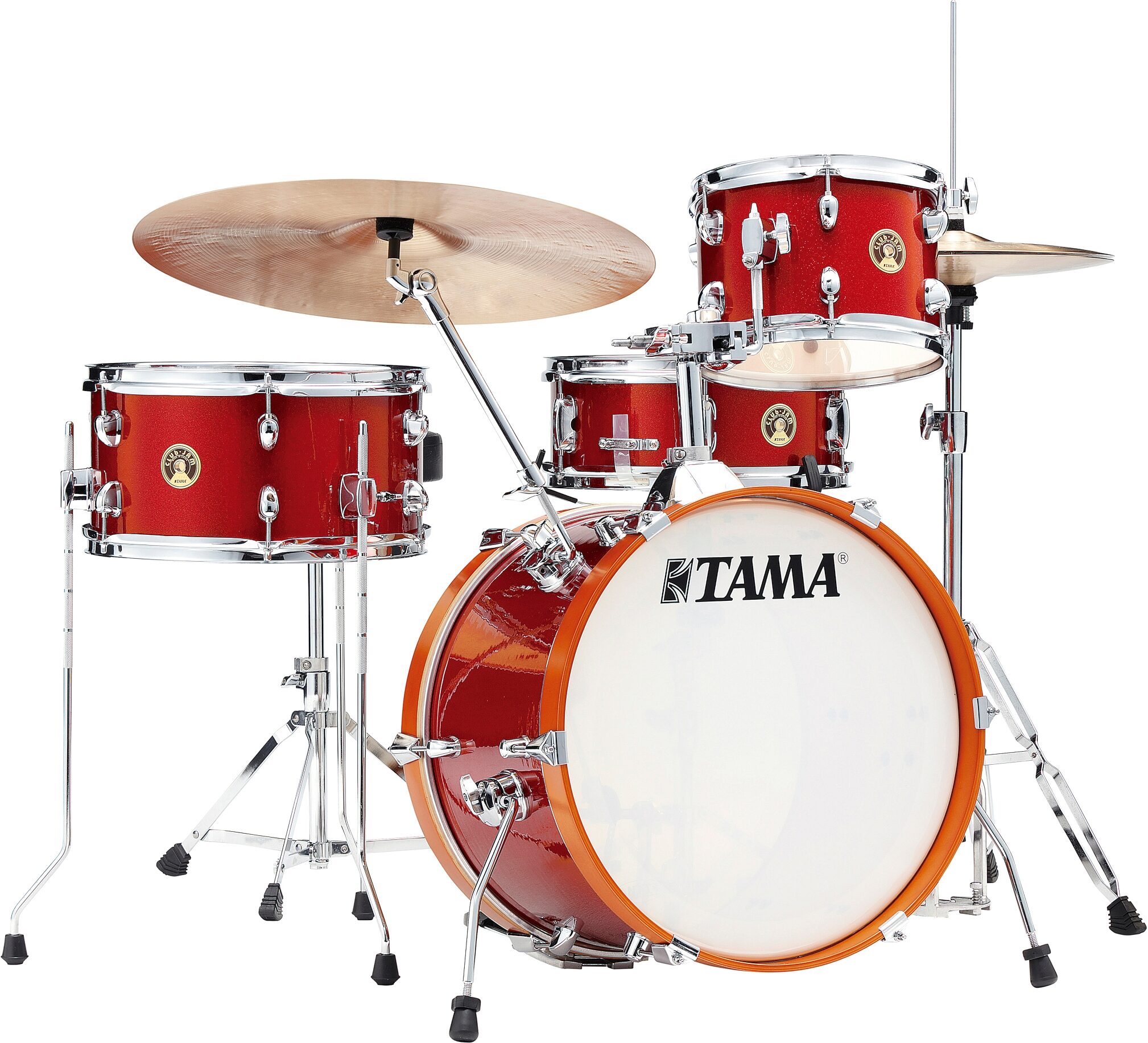 Tama LJLK48S Club Jam Drum Shell Kit, 4-Piece, Candy Apple Mist, Action Position Back