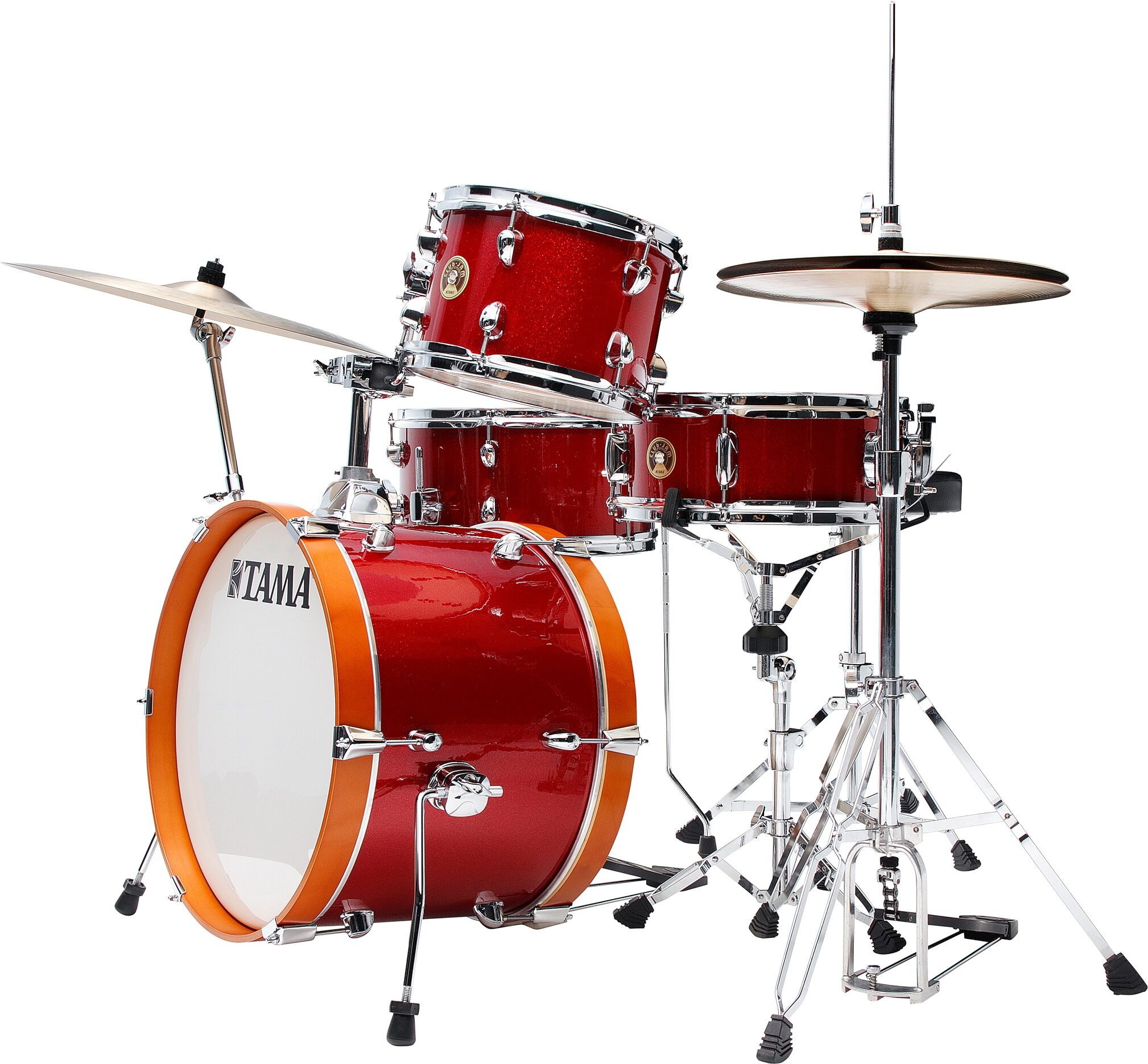 Tama LJLK48S Club Jam Drum Shell Kit, 4-Piece, Candy Apple Mist, Action Position Back