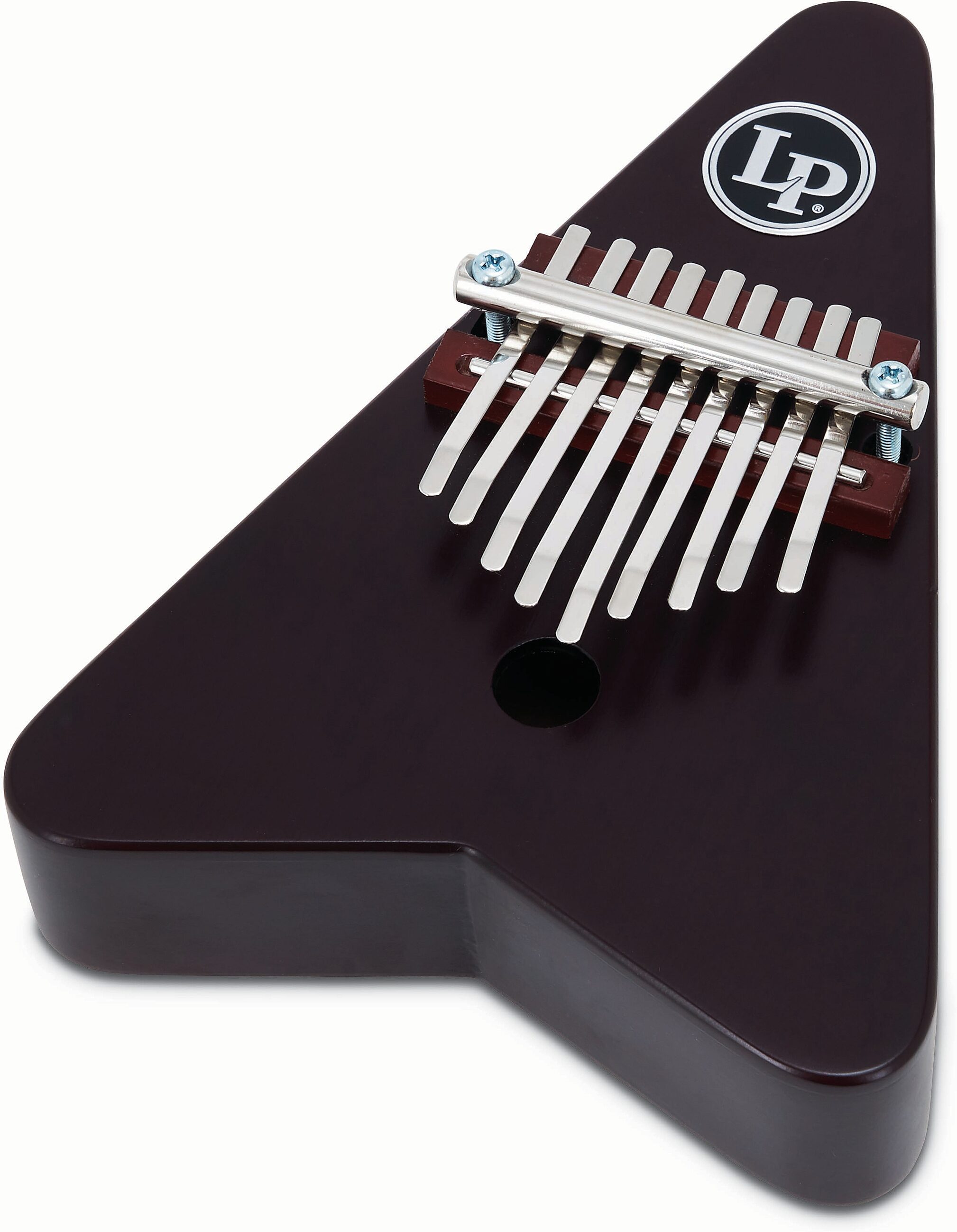 Latin Percussion 9-Key Pentatonic Kalimba, Chambered Deep Cherry, New, Action Position Back