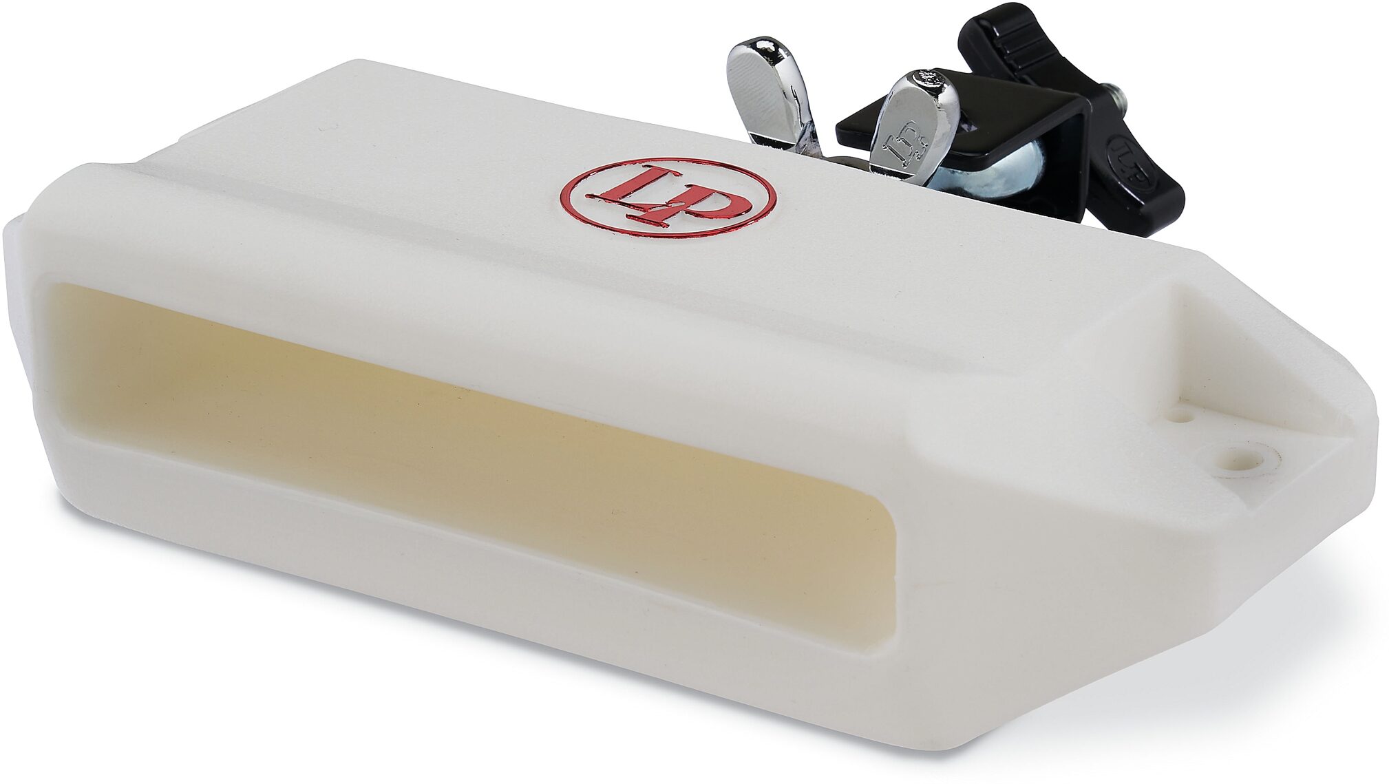 Latin Percussion 1208 Percussion Mounting Bracket, With White Jam Block, Action Position Back