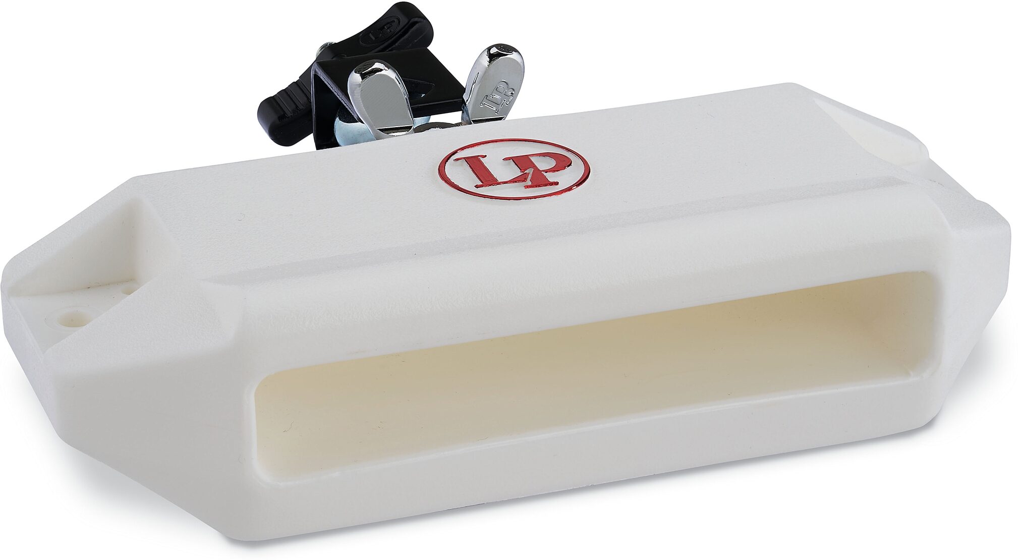 Latin Percussion 1208 Percussion Mounting Bracket, With White Jam Block, Action Position Back