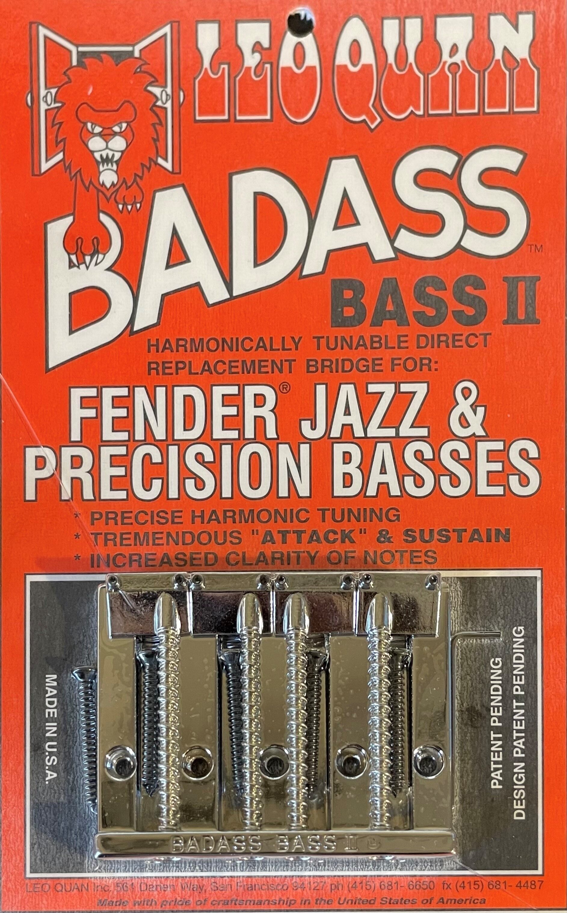Leo Quan Badass II Bass Guitar Bridge