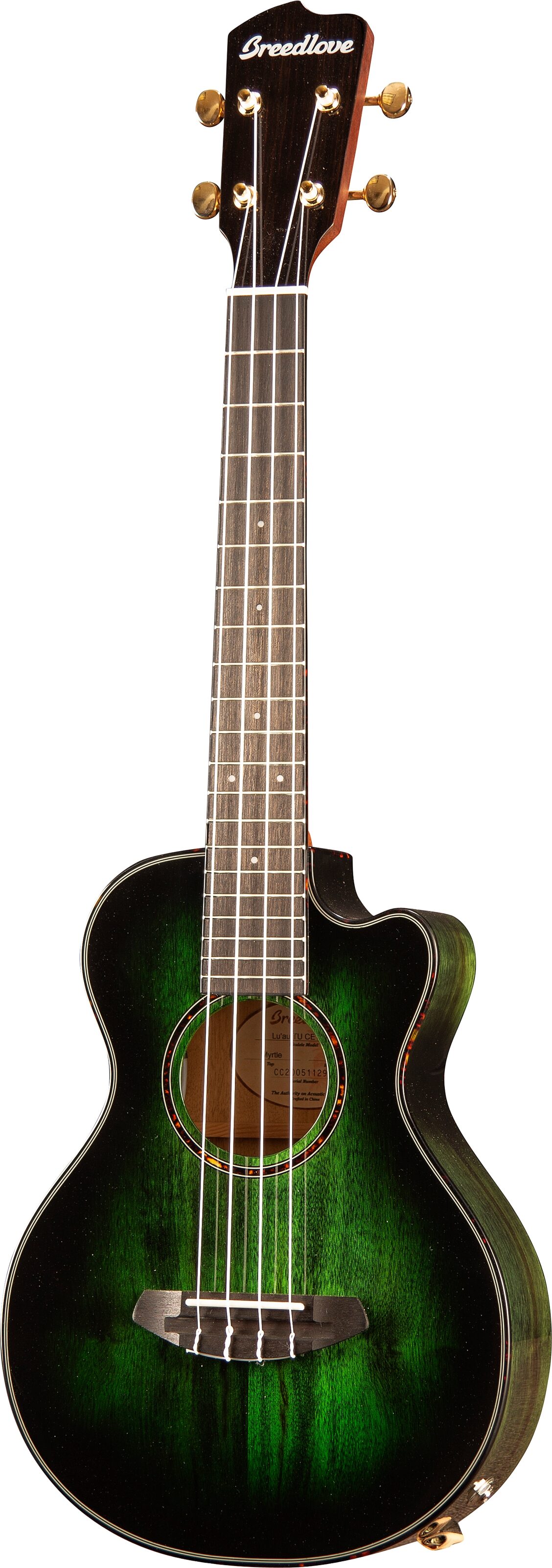Breedlove Luau Tenor CE Acoustic-Electric Ukulele, Action Position Back