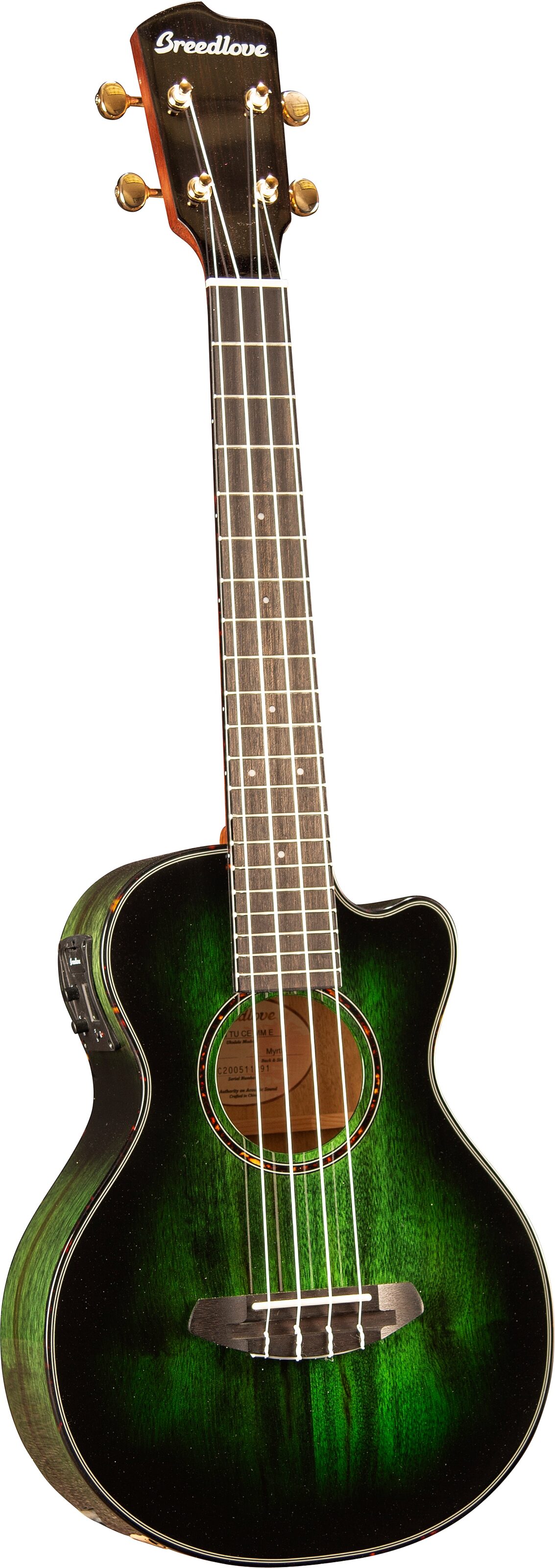 Breedlove Luau Tenor CE Acoustic-Electric Ukulele, Action Position Back
