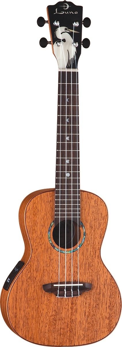 Luna Solid Wood Concert Ukulele (with Gig Bag), Egret