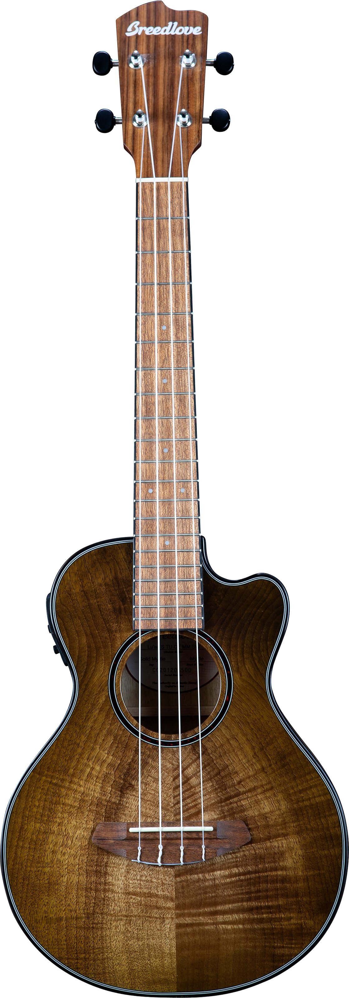 Breedlove ECO Luau Exotic S Tenor Cutaway Acoustic-Electric Ukulele, Action Position Back