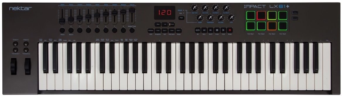 Nektar Impact LX61+ USB MIDI Keyboard Controller, 61-Key with Bitwig Studio V2, Alt