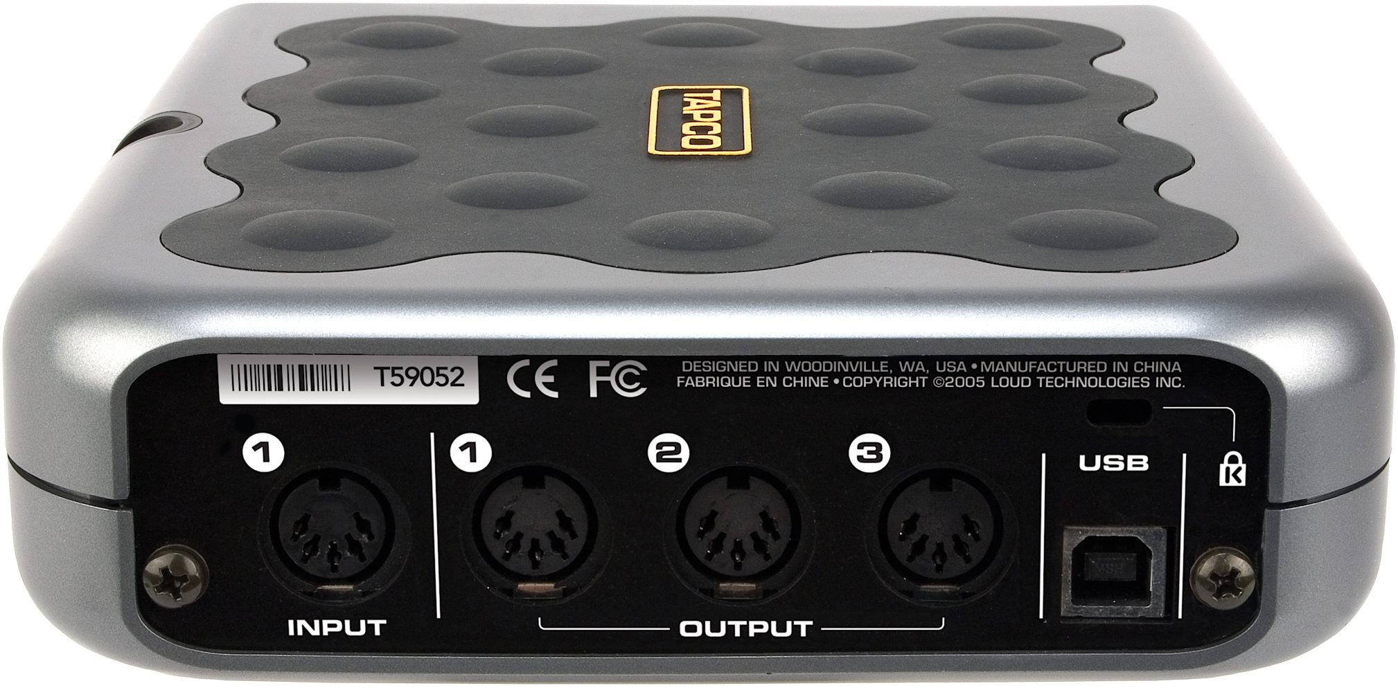 Tapco by Mackie Link.MIDI 4-Channel USB MIDI Interface, Rear