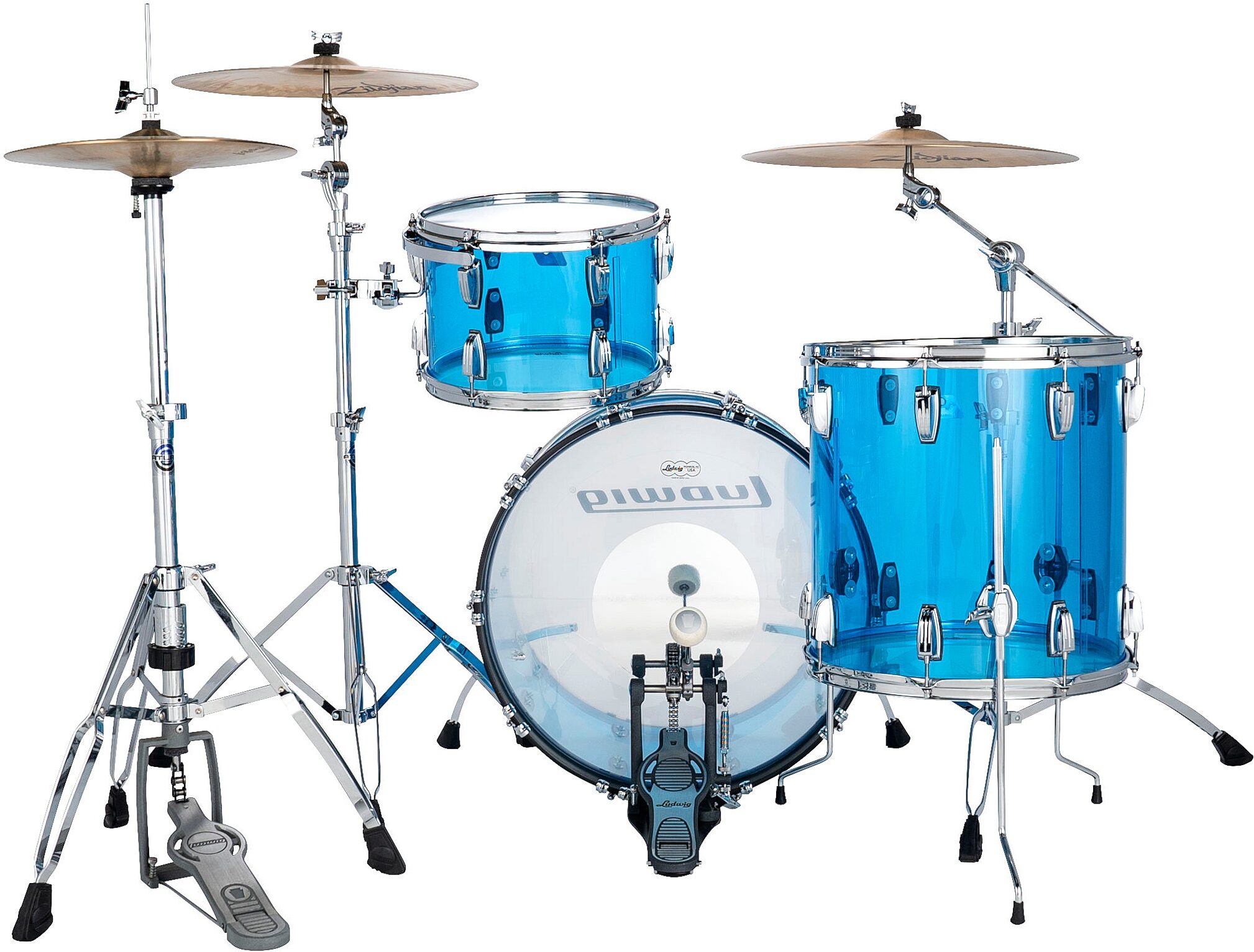 Ludwig Vistalite FAB 3-Piece Drum Shell Kit, Action Position Back