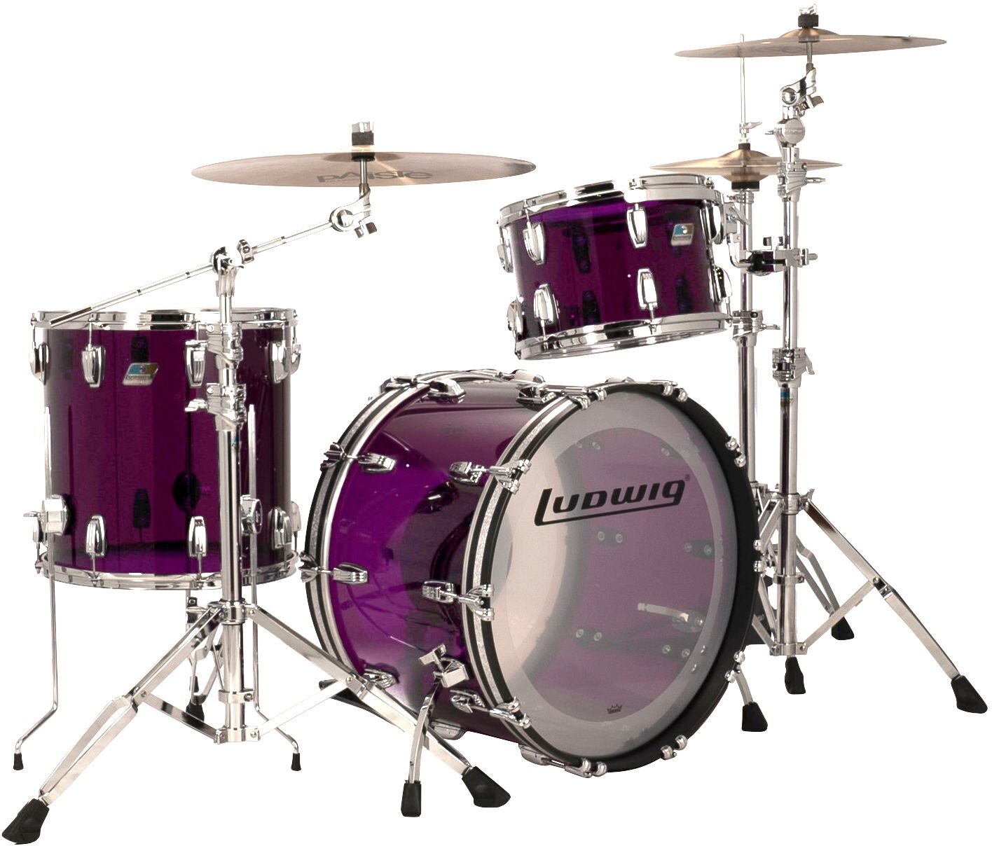 Ludwig Vistalite FAB 3-Piece Drum Shell Kit, Action Position Back