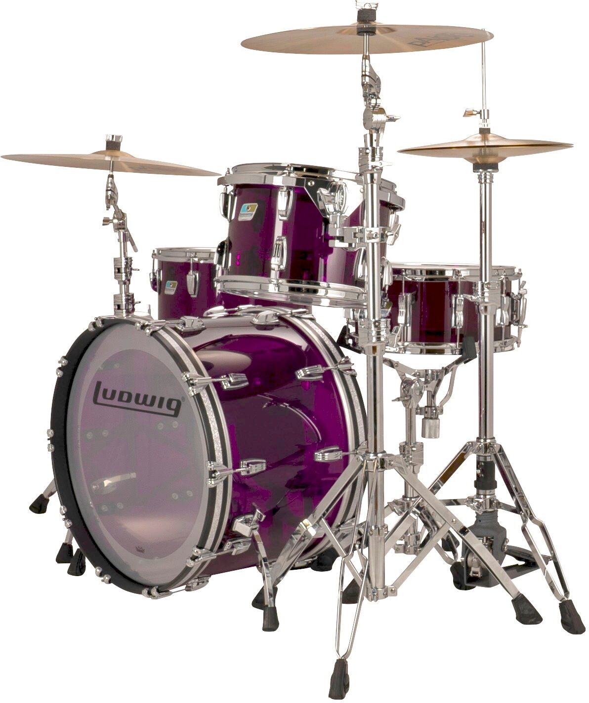 Ludwig Vistalite FAB 3-Piece Drum Shell Kit, Action Position Back