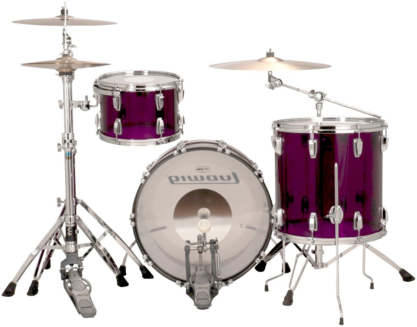 Ludwig Vistalite FAB 3-Piece Drum Shell Kit, Action Position Back