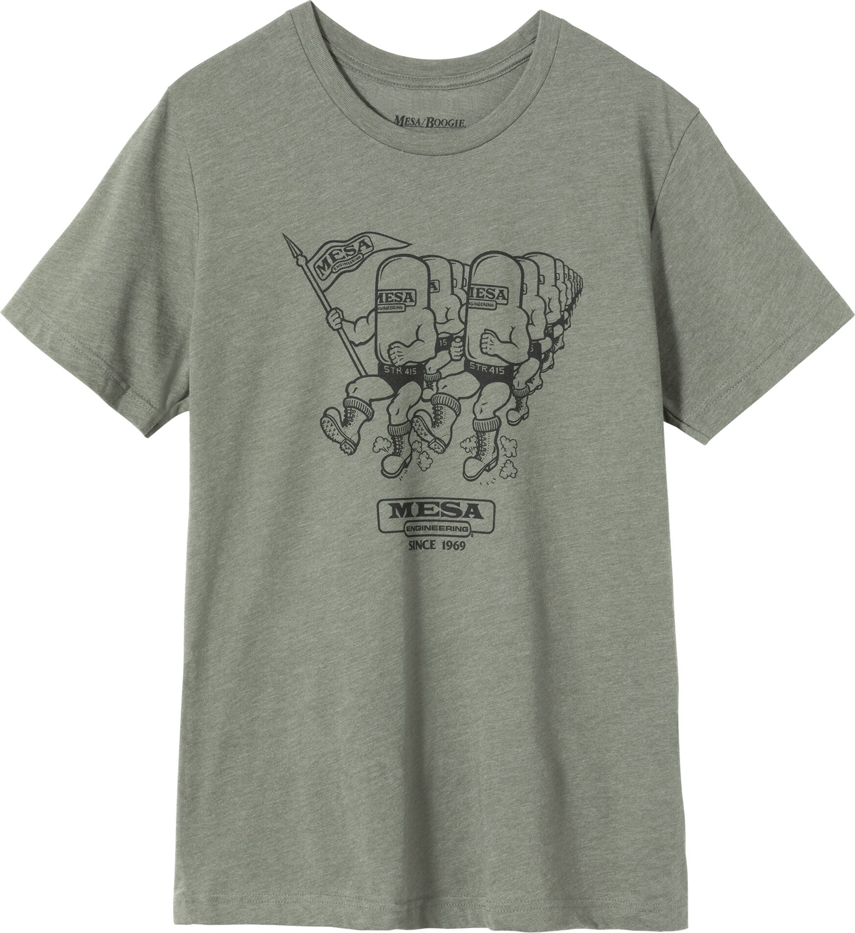 Mesa/Boogie Marching Tubes T-Shirt, Army Green, Small, Action Position Back