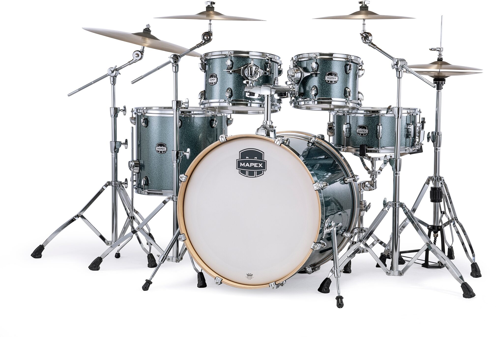 Mapex MA529SF Mars Rock Drum Shell Kit, 5-Piece, Twilight Sparkle, Action Position Back