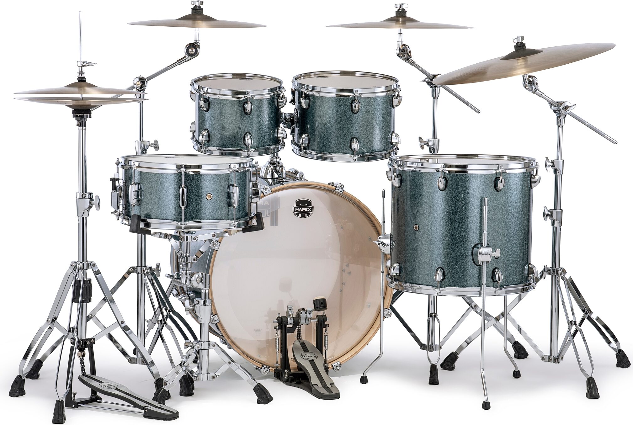 Mapex MA529SF Mars Rock Drum Shell Kit, 5-Piece, Twilight Sparkle, Action Position Back