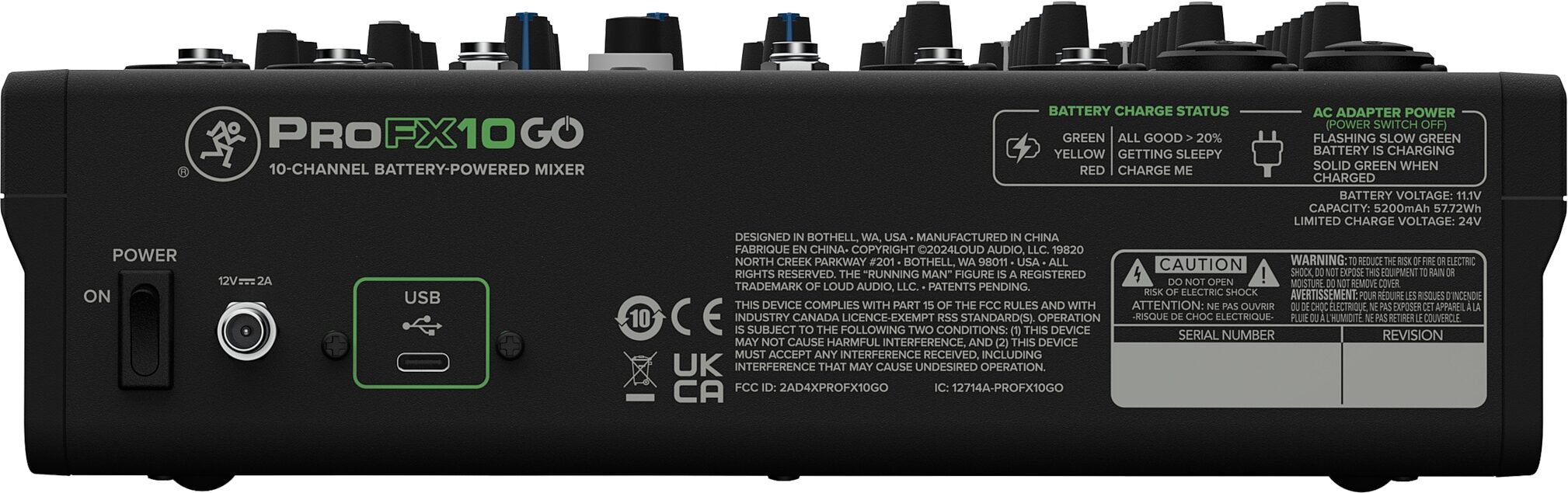 Mackie ProFX10 GO Battery-Powered Mixer, 10-Channel, New, Action Position Back