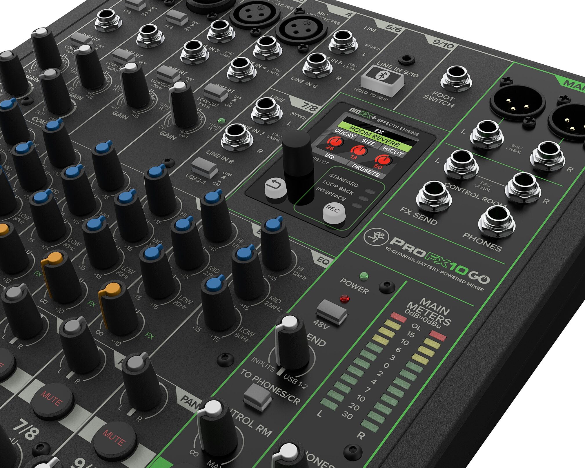Mackie ProFX10 GO Battery-Powered Mixer, 10-Channel, New, Action Position Back