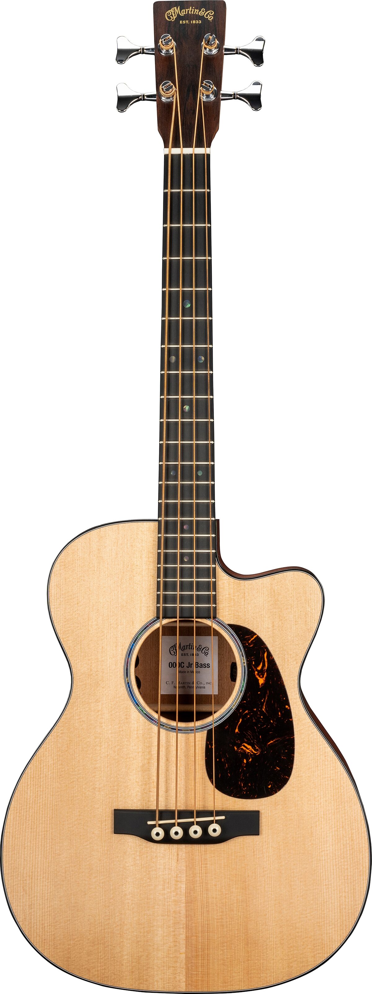 Martin 000C Junior E Acoustic-Electric Bass (with Soft Case), Spruce, Action Position Back