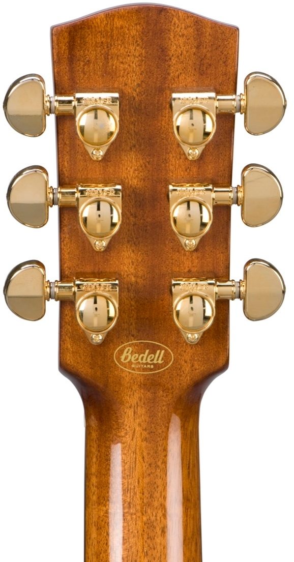 Bedell MB-28-G Perform Plus Orchestra Acoustic Guitar (with Gig Bag), Headstock Back