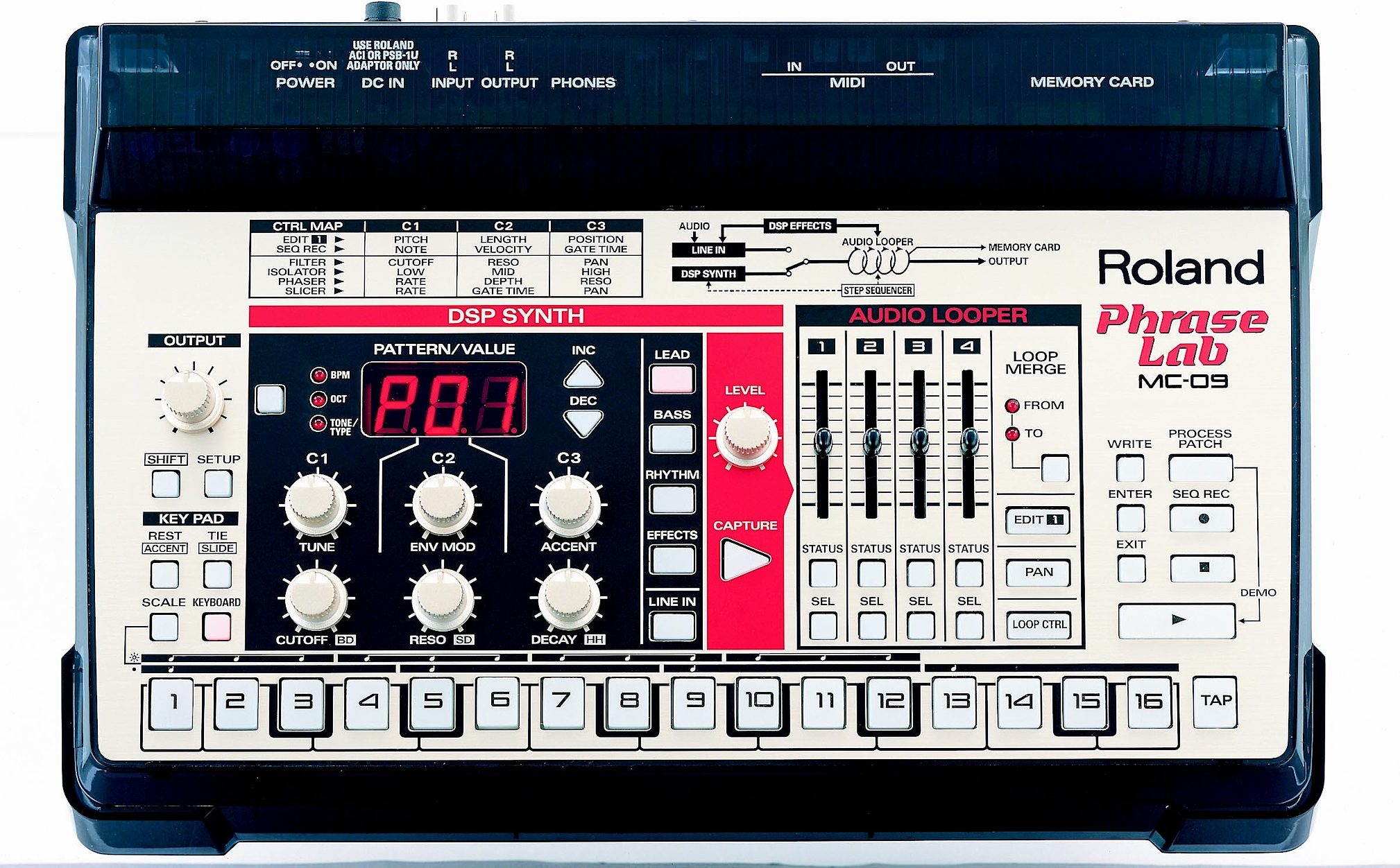 Roland MC09 Phrase Lab Sample Looping Synth with EFX, Main