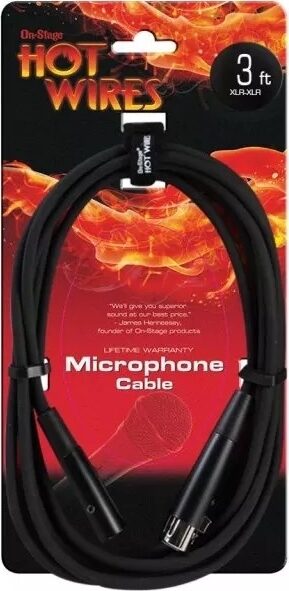 Hot Wires XLR Microphone Cable, 3 foot, Main