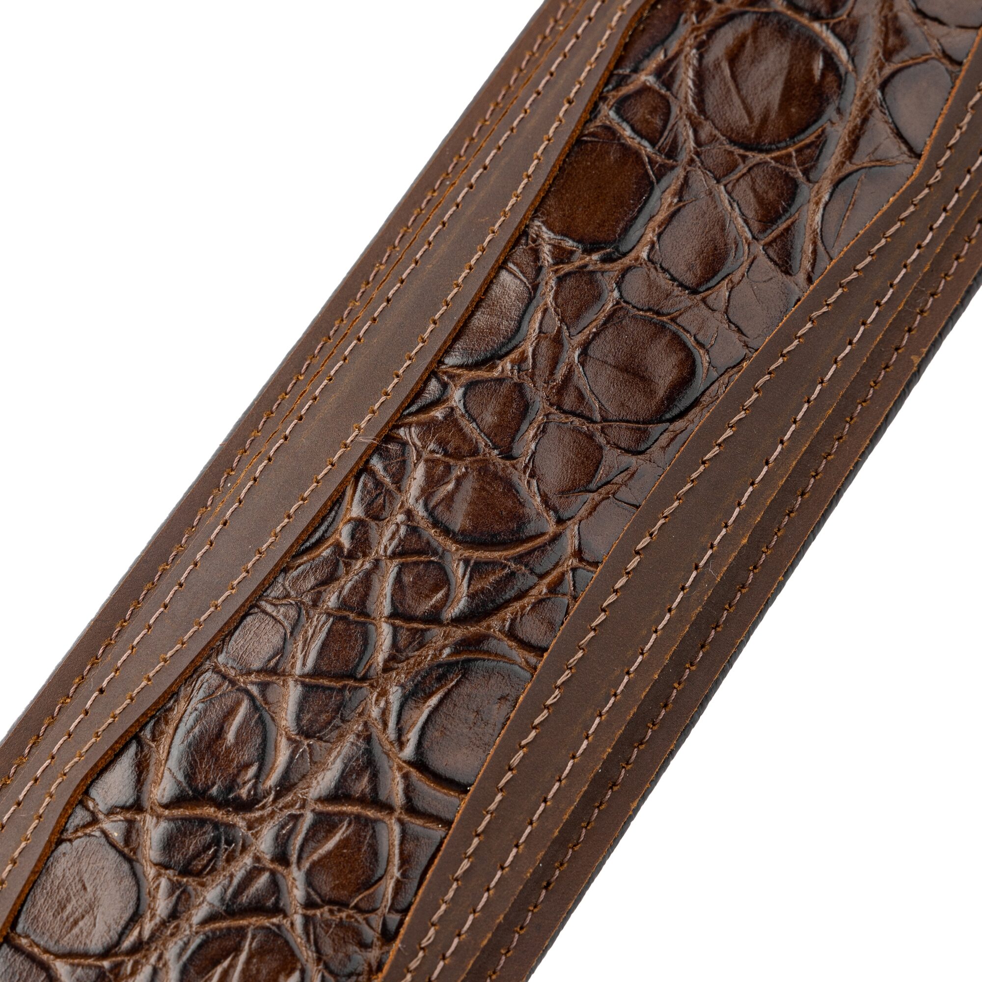Levy's MCH11APX Apex Series Leather Guitar Strap, Brown, Action Position Back