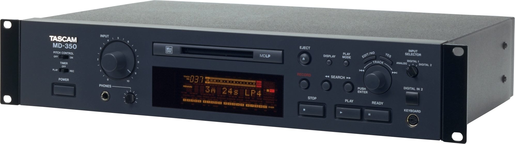 TASCAM MD350 MiniDisc Recorder/Player, Right Angle