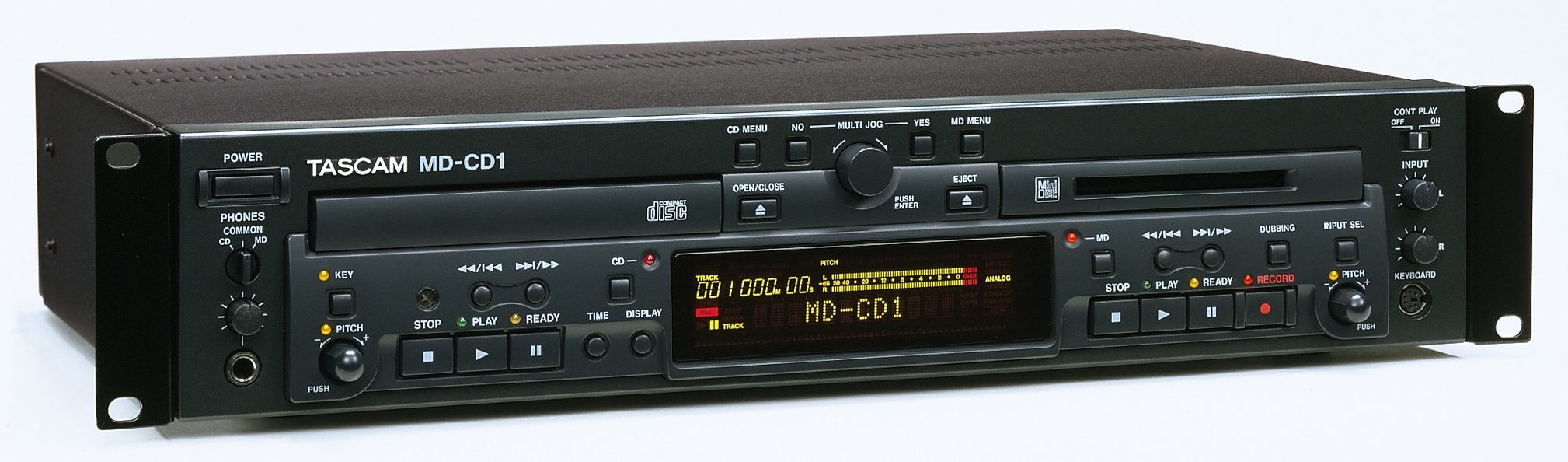 TASCAM MDCD1 Pro CD Player/MiniDisc Recorder, Left angle