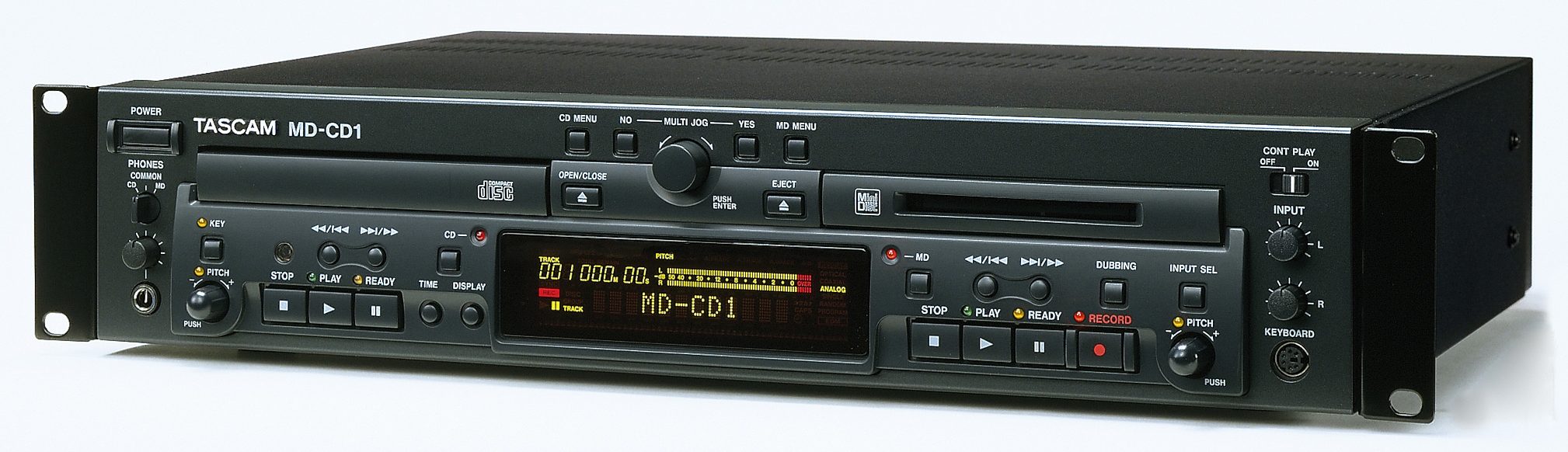 TASCAM MDCD1 Pro CD Player/MiniDisc Recorder, Right angle